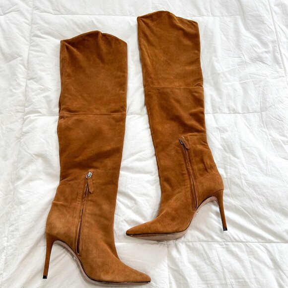 Schutz Anamaria Over the Knee Suede Boots in Wood Brown Size 8.5B EUC - Picture 3 of 8